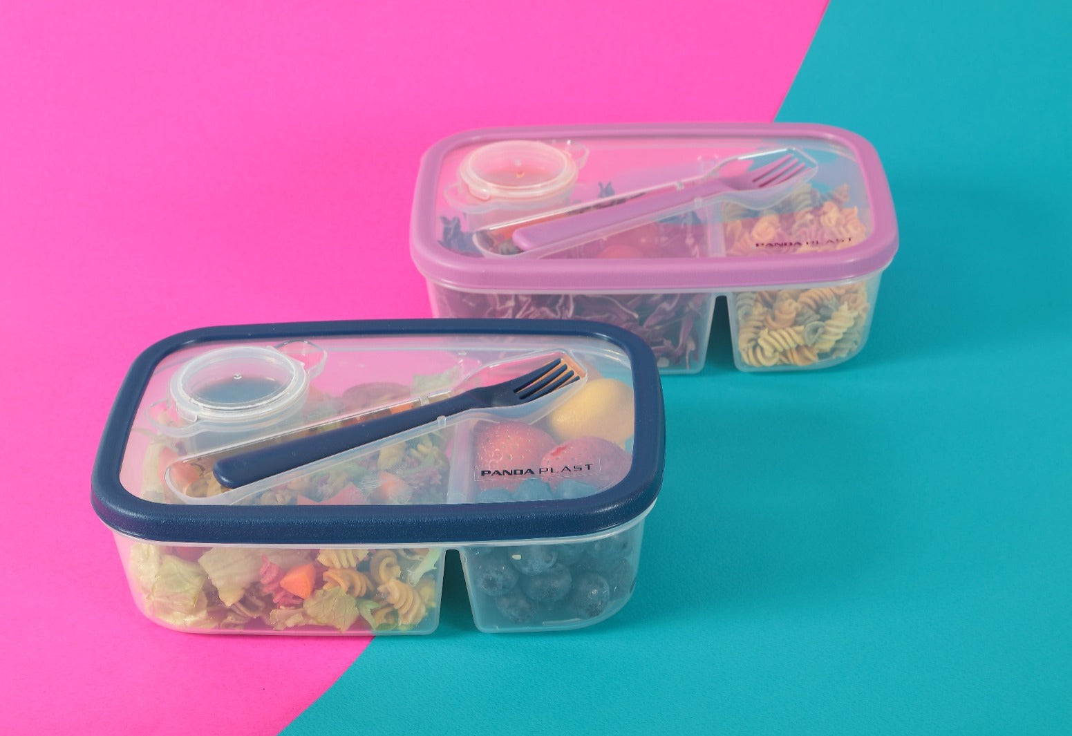 lunch box with fork and sauce box